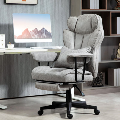 Fauteuil de bureau d'une capacité de 400 lb, gris, avec 8 modes de massage, réglable, chauffage lombaire pour les longues heures de hauteur à 6 points de vibration, chauffage, siège large de 22,4 po pour utilisateurs lourds