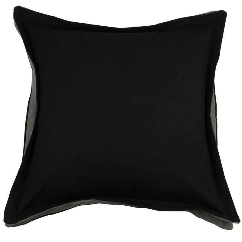 Square Cushion Cover, Black/Charcoal Grey, 60 x 60cm