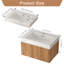 Meuble-lavabo mural de 30 po avec lavabo, armoire de salle de bain flottante murale avec finition en contreplaqué intégré de conception minimaliste moderne pour salle de bain compacte couleur acacia