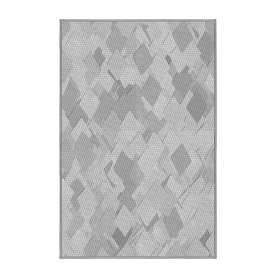 Tapis géométrique en laine gris