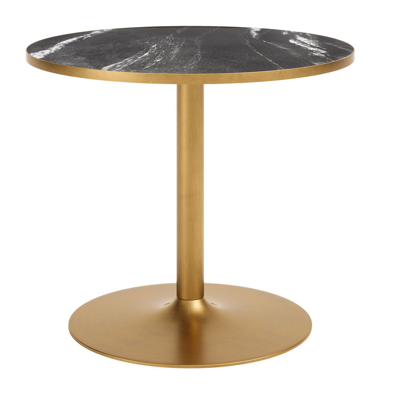 Table de salle à manger Rosabel Batu - noir et or, Noir / or