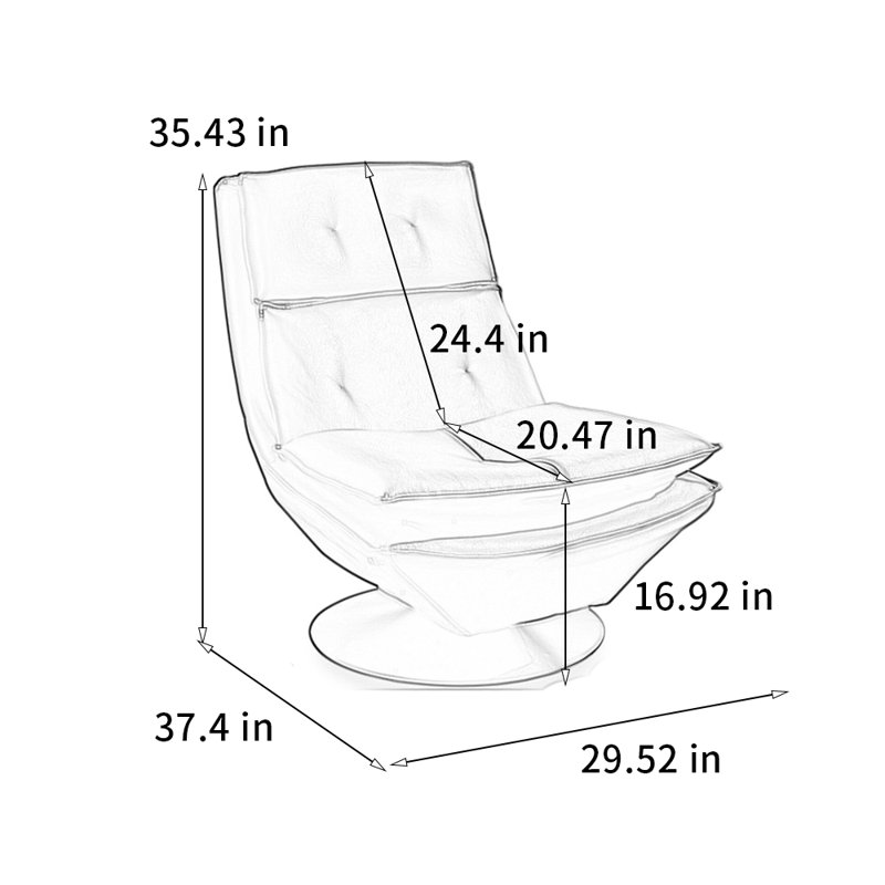 360° silent rotating chair, Black