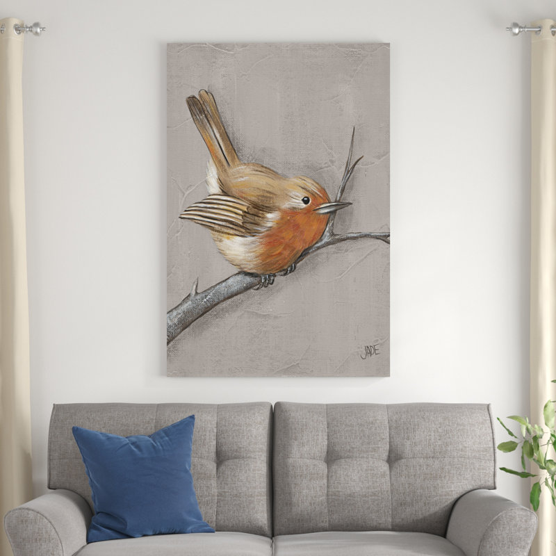 «Winter Bird II», peinture sur toile, H 48 po x l 32 po
