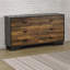 Commode 6 tiroirs noyer et noir