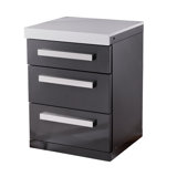 Mont Alpi Ma-dr-bss Extra Storage Soft-closing 3-drawer Slides Black Stainless Steel Right Cabinet Module For Black Series Mai805-bss Modular Outdoor Kitchen Island Grills + Granite Countertops