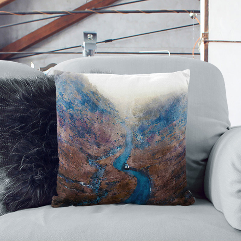 Honister Pass In Keswick Cumbria Painting Square Throw Cushion, Black, 55cm H x 55cm W x 20cm D