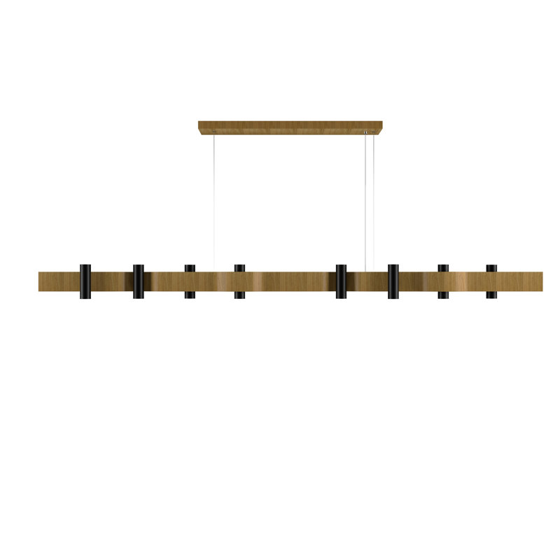 Luminaire suspendu Flow Accord, Louro Freijo, H 5,31 po x l 70,87 po x P 4,33 po, 16