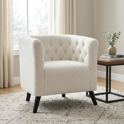 Gerdeen 26.77" Wide Tufted Velvet Barrel Chair