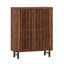 Armoire à chaussures 33,46 po en bois de noyer moderne à 6 niveaux avec portes à persiennes-991788058