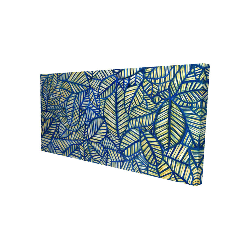 Blue Leaf Patterns - Bedroom Canvas for Home Decor