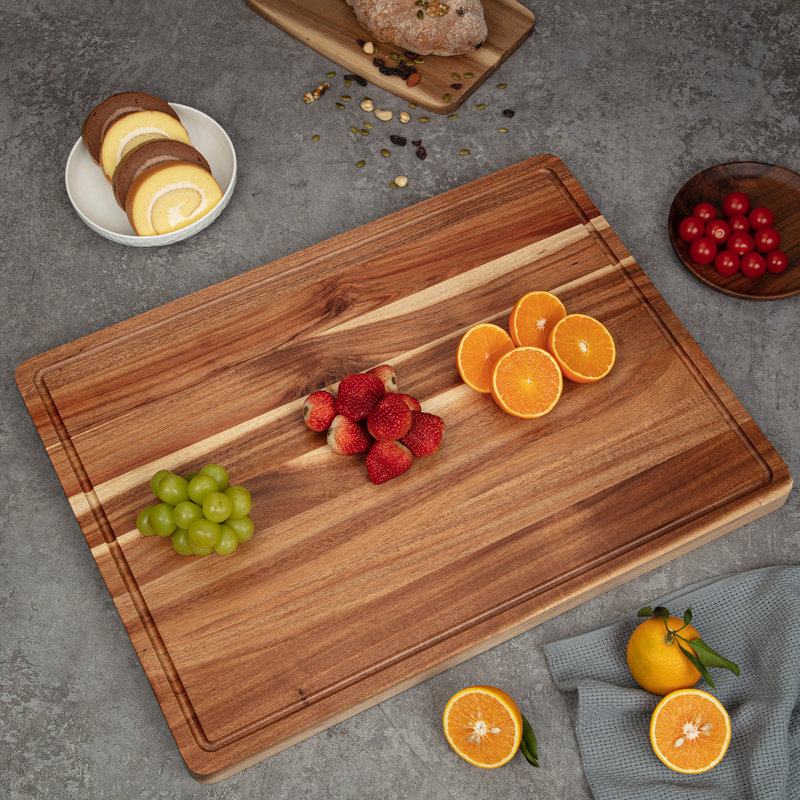 Extra Large Acacia Wood Cutting Board with Juice Groove