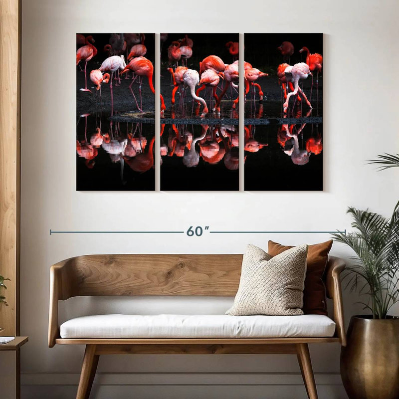 Flamingo Reflections, 32" H x 50" W