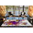 Multi-Colored Butterfly Patterned Paint Splatter Decorative Rug-1678107330