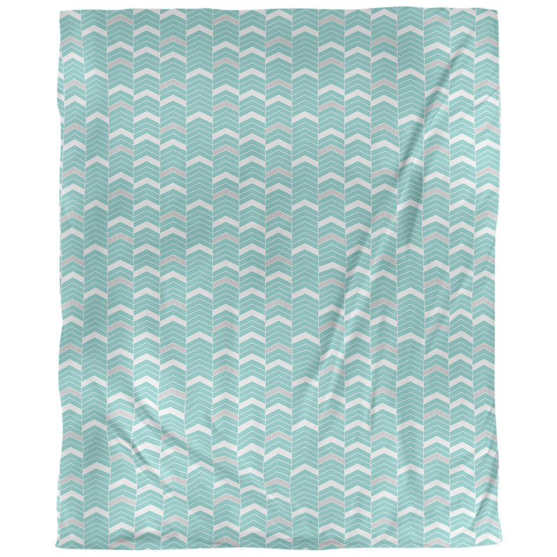 Housse de couette simple Rhonda, Housse de couette pour grand lit, Bleu sarcelle / gris, Polyester brossé