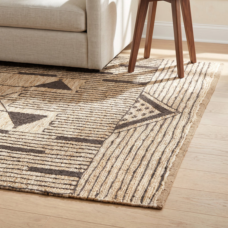 Boman Hand Knotted Southwestern Indoor Rug, Rectangle 8'10" x 12'