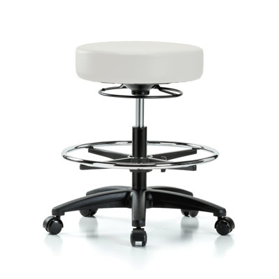PERCH 360 Degree Height Adjustable Swivel Stool with Foot Ring | Medium Bench Height 20.5-28"