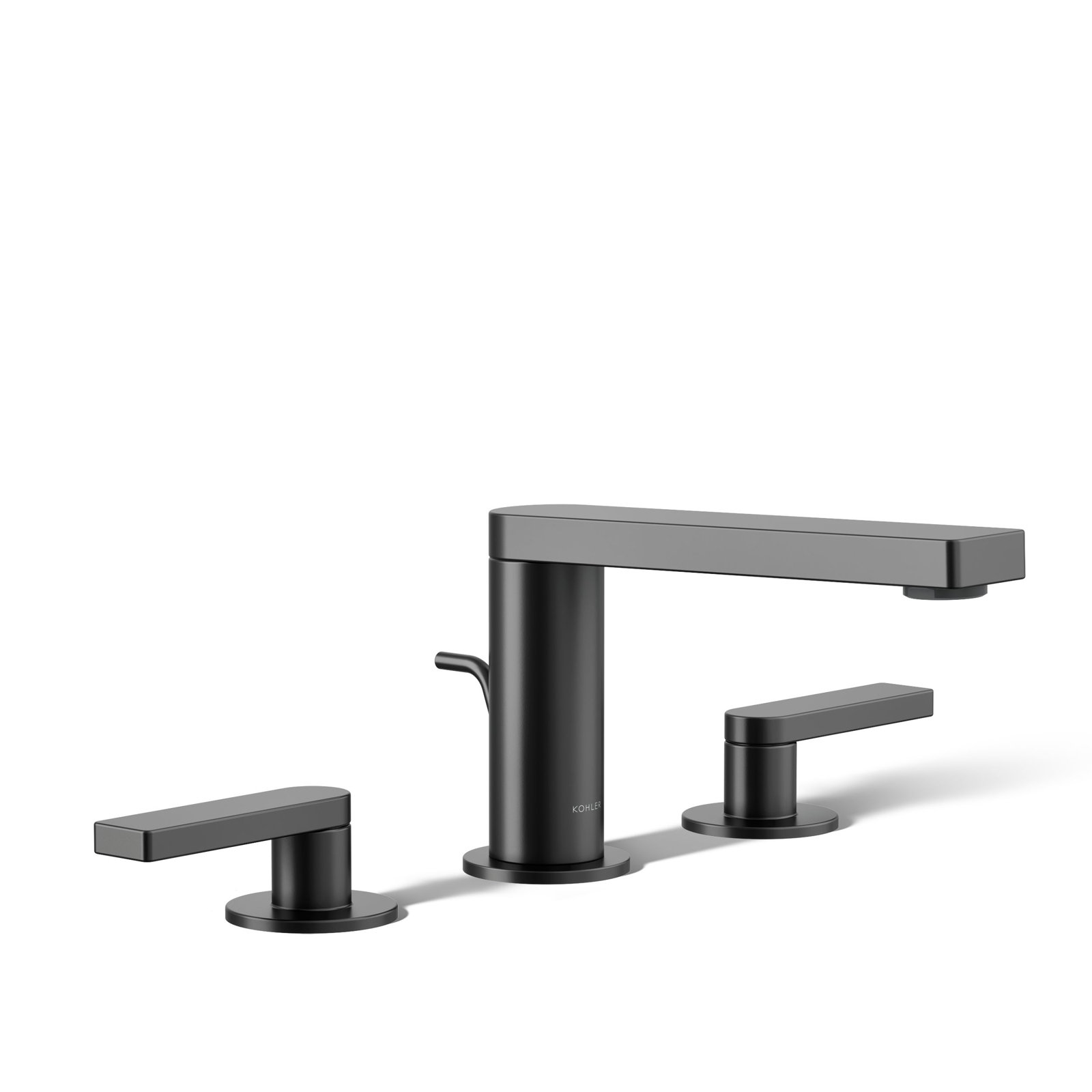 Composed Widespread Bathroom Faucet with Drain, Matte Black