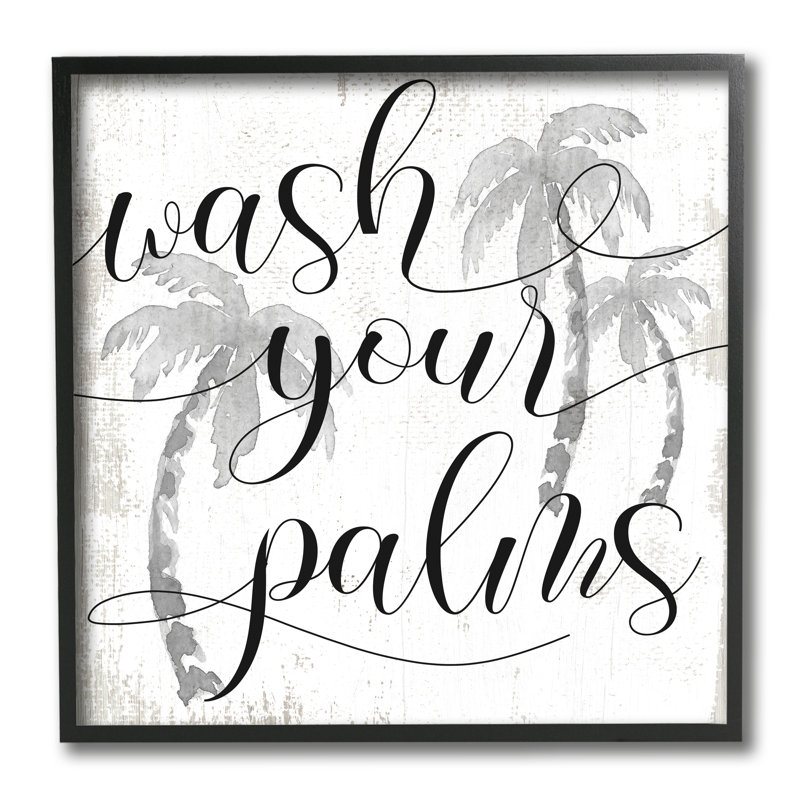 Wash Your Palms, Giclée encadrée noir minuit, H 12 po x l 12 po x P 1,5 po