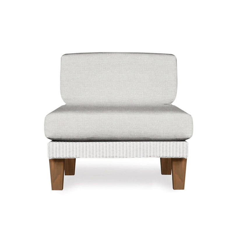 Catalina Outdoor Teak Lounge Chair, Demo Oatmeal, White