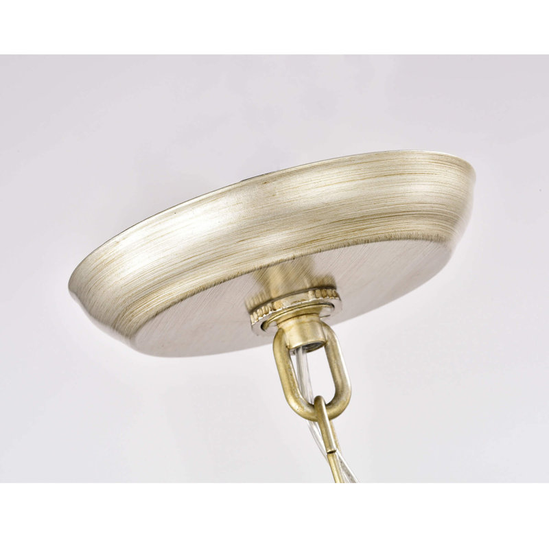 Lustre orbe en cristal 5 lumières l 18,9 po Quon, Champagne brossé