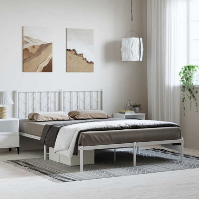 Istref Metal Bed Frame with Headboard, Under Bed Storage, Noise Free, No Mattress