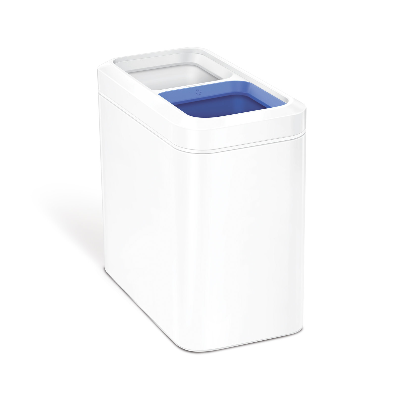 simplehuman 5.3gal Dual Recycling Can, White