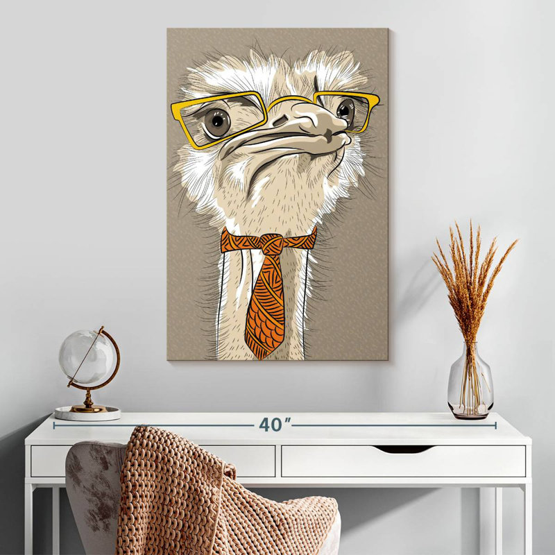 Brampt Nerdy Ostrich, 30" H x 20" W
