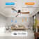 52" Wood Ceiling Fan, (with Light With Remote Control) With 3 Solid Wood Blades, Wooden Ceiling Fan For Indoor And Outdoor Use, Suitable For Living Room, Dining Room, Patio And More