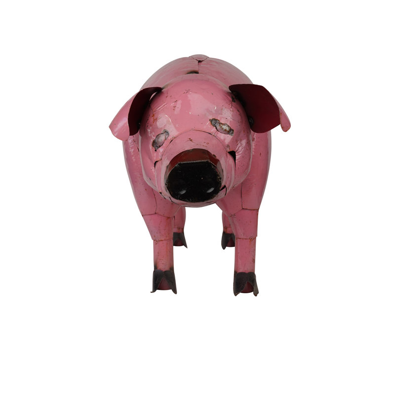 Figurine en métal recyclé porc Maricela