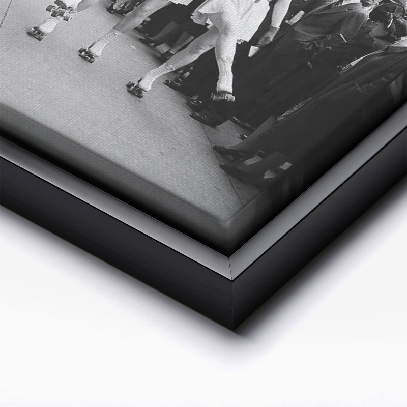 Skate To Work Save Gas, Black Framed, Canvas, 12"H x 16"W