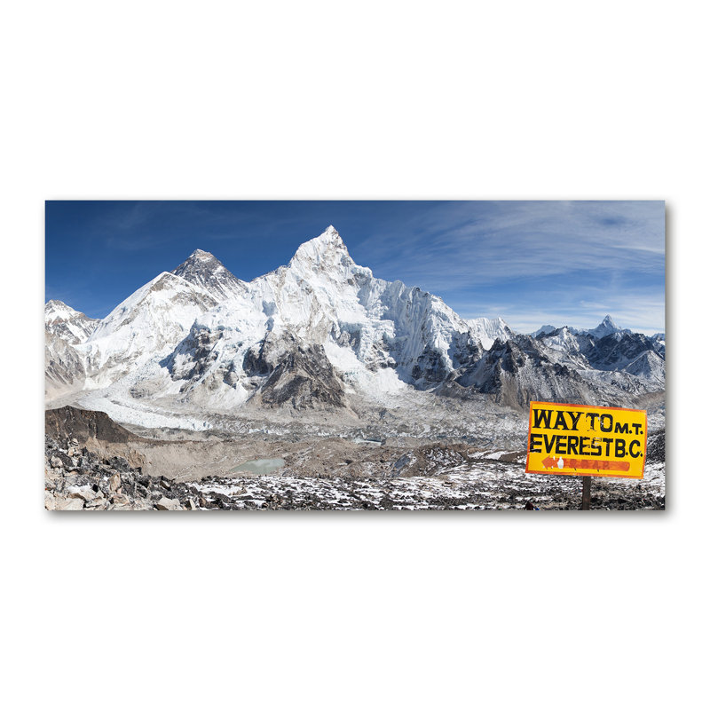 Mount Everest - No Frame Print on Glass, Canvas, 50cm H x 100cm W x 2cm D
