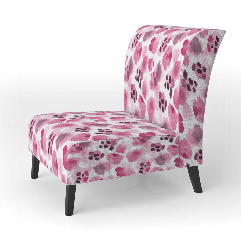 Fauteuil de chambre à imprimé léopard rose, Pantoufle sans accoudoirs