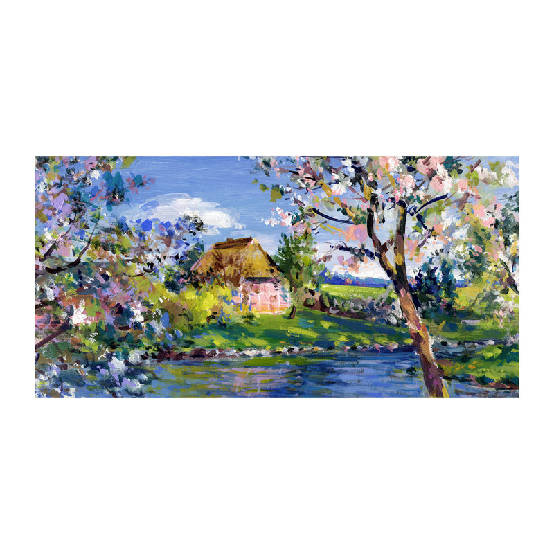 Spring Landscape 50cm x 100cm Glass Panel