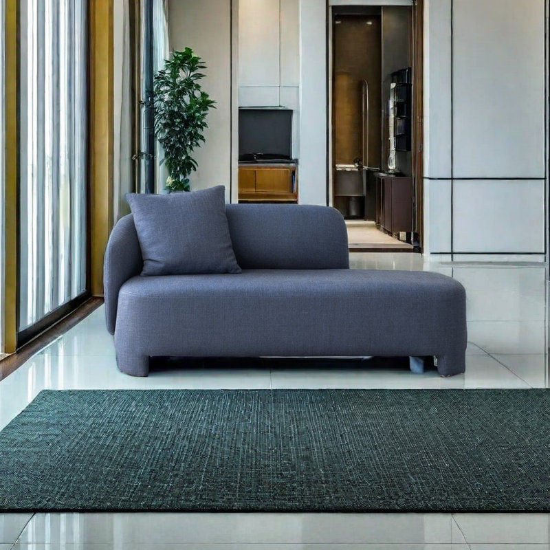 Chaise longue rembourrée Fashion, Accoudoir à gauche (vu de face), Mélange de polyester bleu foncé