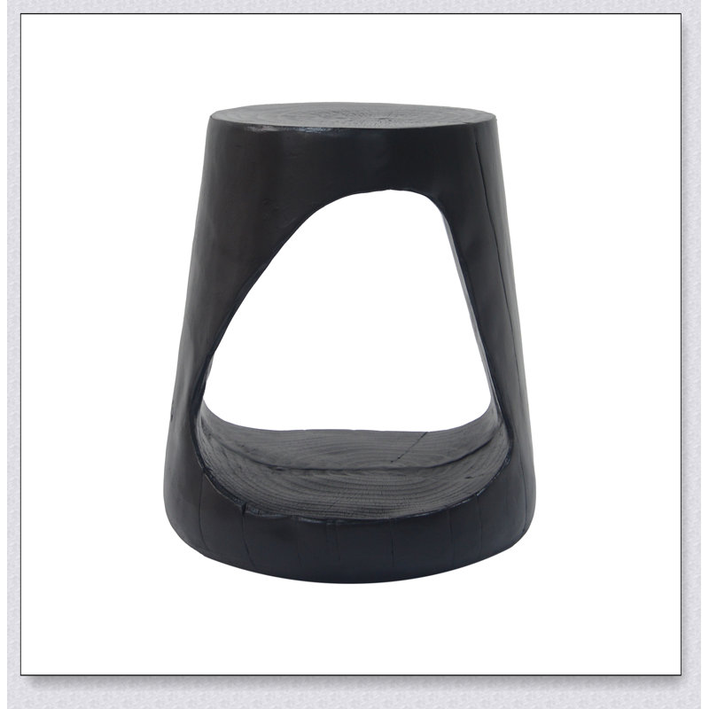 Table d'appoint creuse, texture semblable au bois, couleur noire, Noir