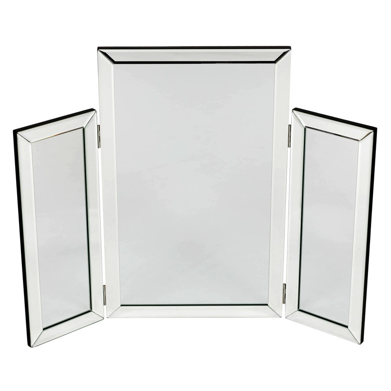 Damion Tri-Fold Design Mirror in for Make up and Hair Cutting, Silver