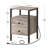 24'' Tall 2 - Drawer Iron Nightstand with Storage and Built-In Outlets-25043603