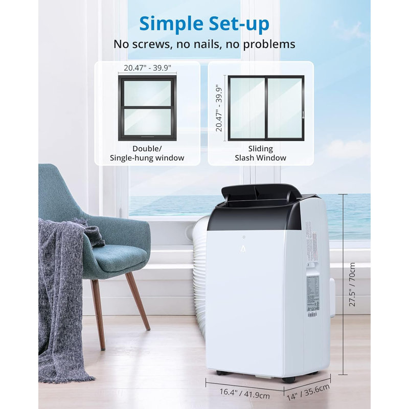 14,000 Btu Portable Air Conditioners Quiet Ac Unit With Remote Control, Cools Room Up To 750 Sq. Ft