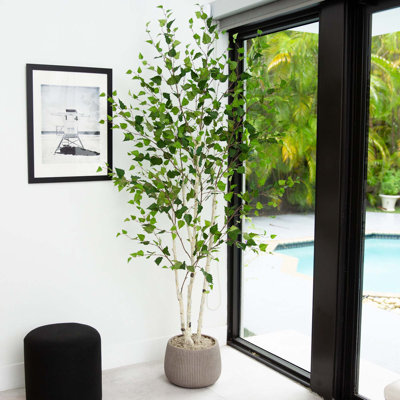 84'' Faux Birch Tree in Pot Liner