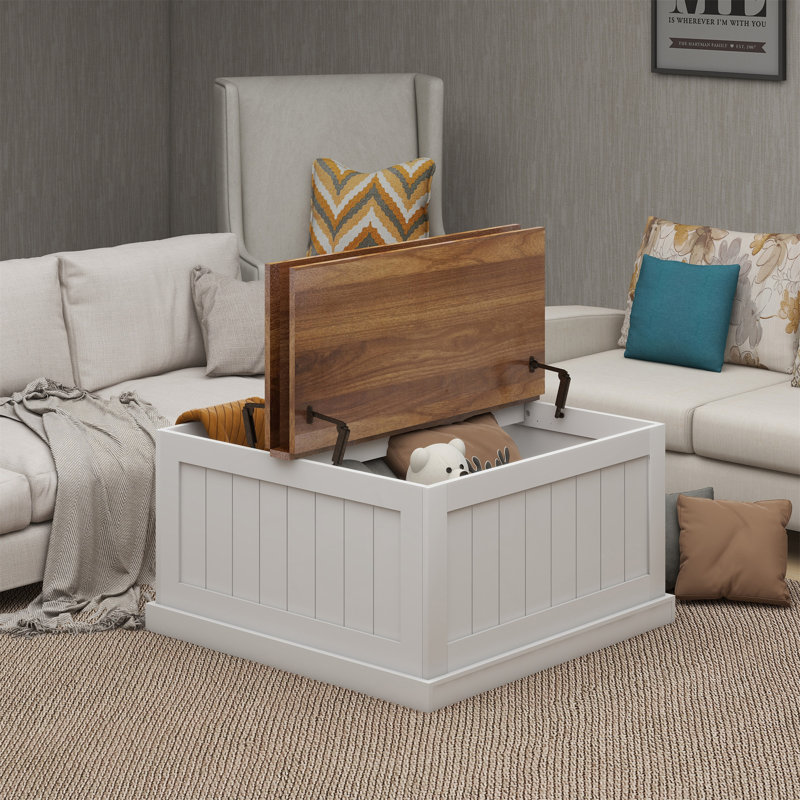 31.5 Inch Farmhouse Coffee Table With Hinged Lift Top And Large Hidden Storage, Perfect For Modern Rustic Living Rooms