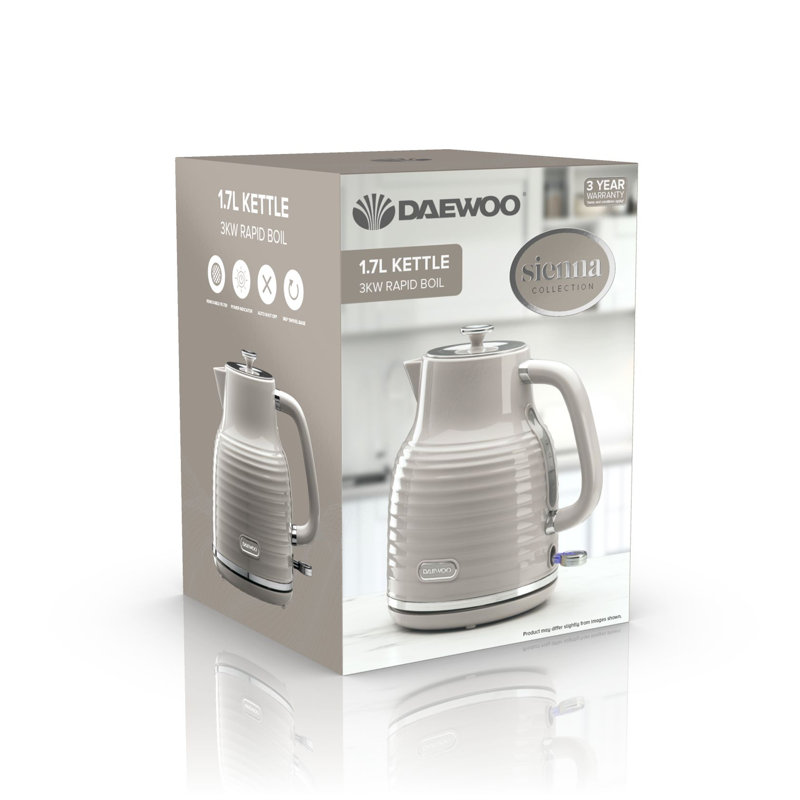Daewoo 1.7L Plastic Electric Kettle, Taupe