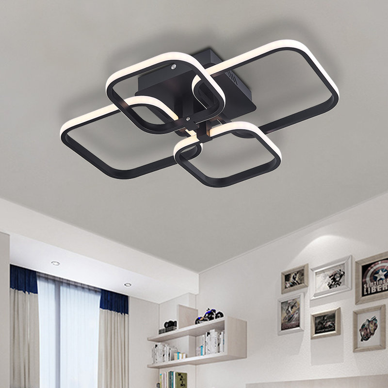 LED Semi Flush Mount, Black