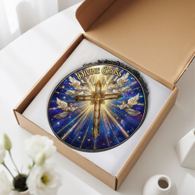 Panneau de vitrail 12 "H Divine Cross