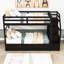 Lit superposé simple en bois avec escalier Kachig-1333496763