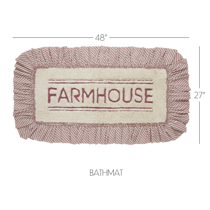 Sawyer Mill 100% Cotton Non-Slip Bath Mat, 27" W x 48" L, Dark Tan