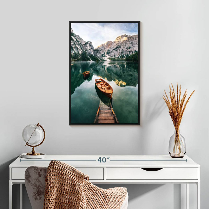 Bateaux Braies Lake, Cadre flottant noir, 17 po x 25 po