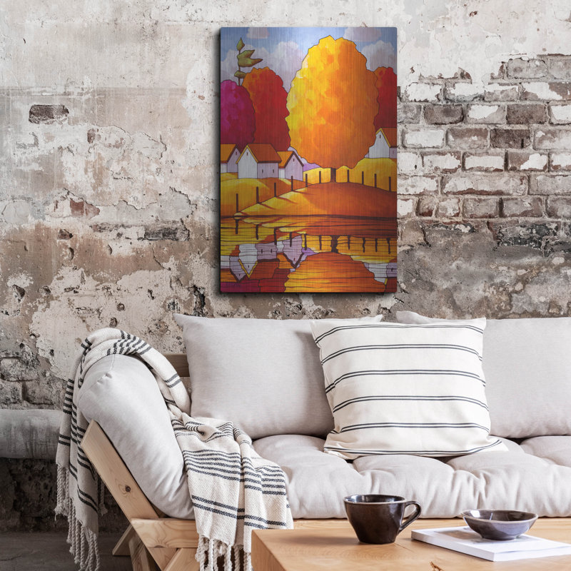 «Golden Country Fall» par Cathy Horvath-Buchanan, art mural en métal, H 36 po x l 24 po