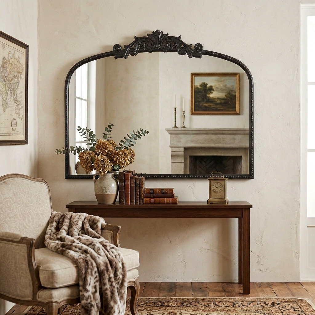 Emmeline Full-Length Mirror, Black, 31" x 40"