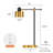 22.2 "metal gold reading desk lamp with matte black finish, featuring Nordic, modern, and minimalist design