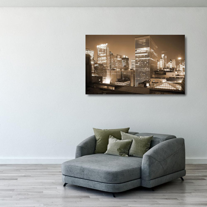 Chicago Downtown at Night, 24" H x 40" W
